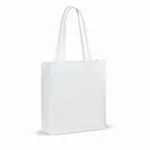 Draagtas gerecycled katoen met bodem 140gm² 38x10x42cm wit - Katoenendraagtassen Draagtas gerecycled katoen met bodem 140g/m² 38x10x42cm, wit