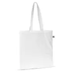Fairtrade katoenen tas gekleurd lang 140g/m² 38x42cm, wit