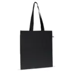 Fairtrade katoenen tas gekleurd lang 140g/m² 38x42cm, zwart