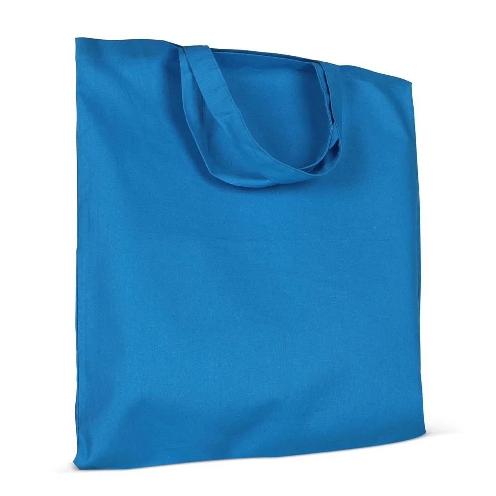 Schoudertas OEKO-TEX® gekleurd kort 140gm² 38x42 cm blauw - Hidalgo-werbeartikel Schoudertas OEKO-TEX® gekleurd kort 140g/m² 38x42 cm, blauw
