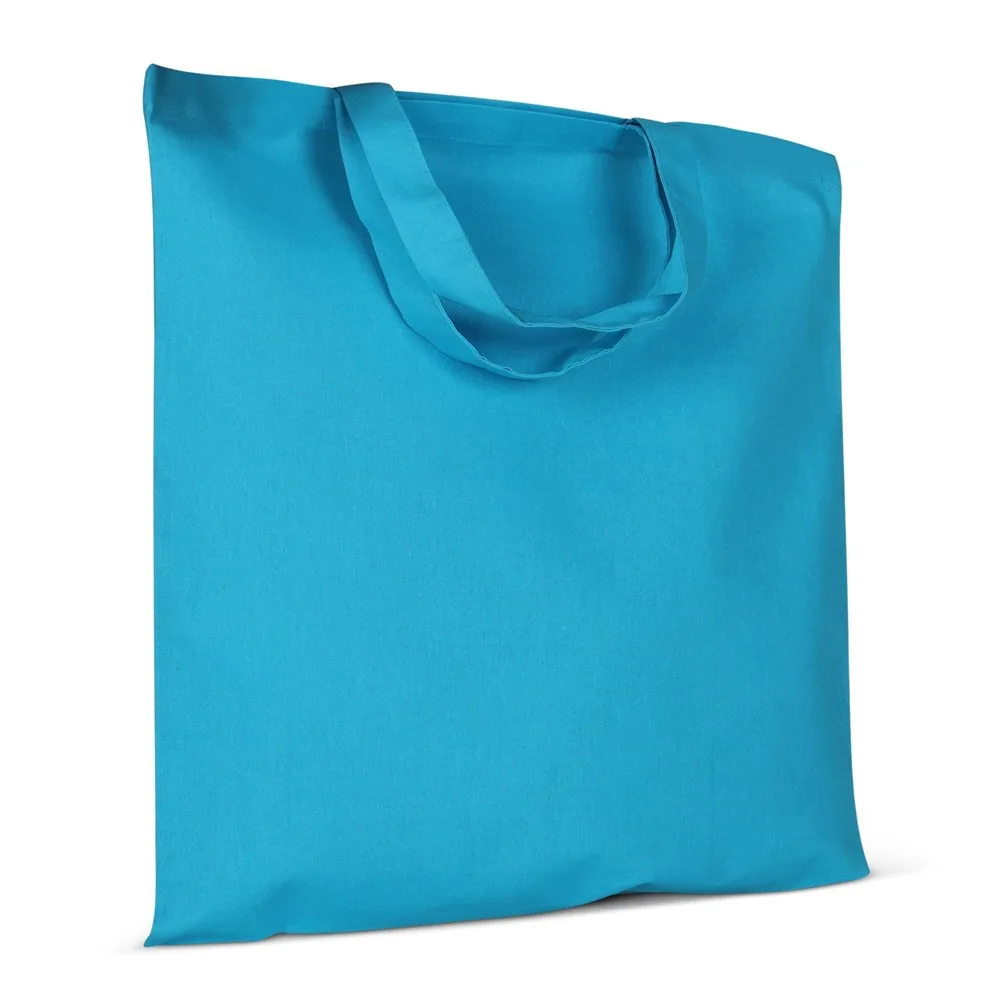 Schoudertas OEKO-TEX® gekleurd kort 140gm² 38x42 cm lichtblauw - Hidalgo-werbeartikel Schoudertas OEKO-TEX® gekleurd kort 140g/m² 38x42 cm, lichtblauw