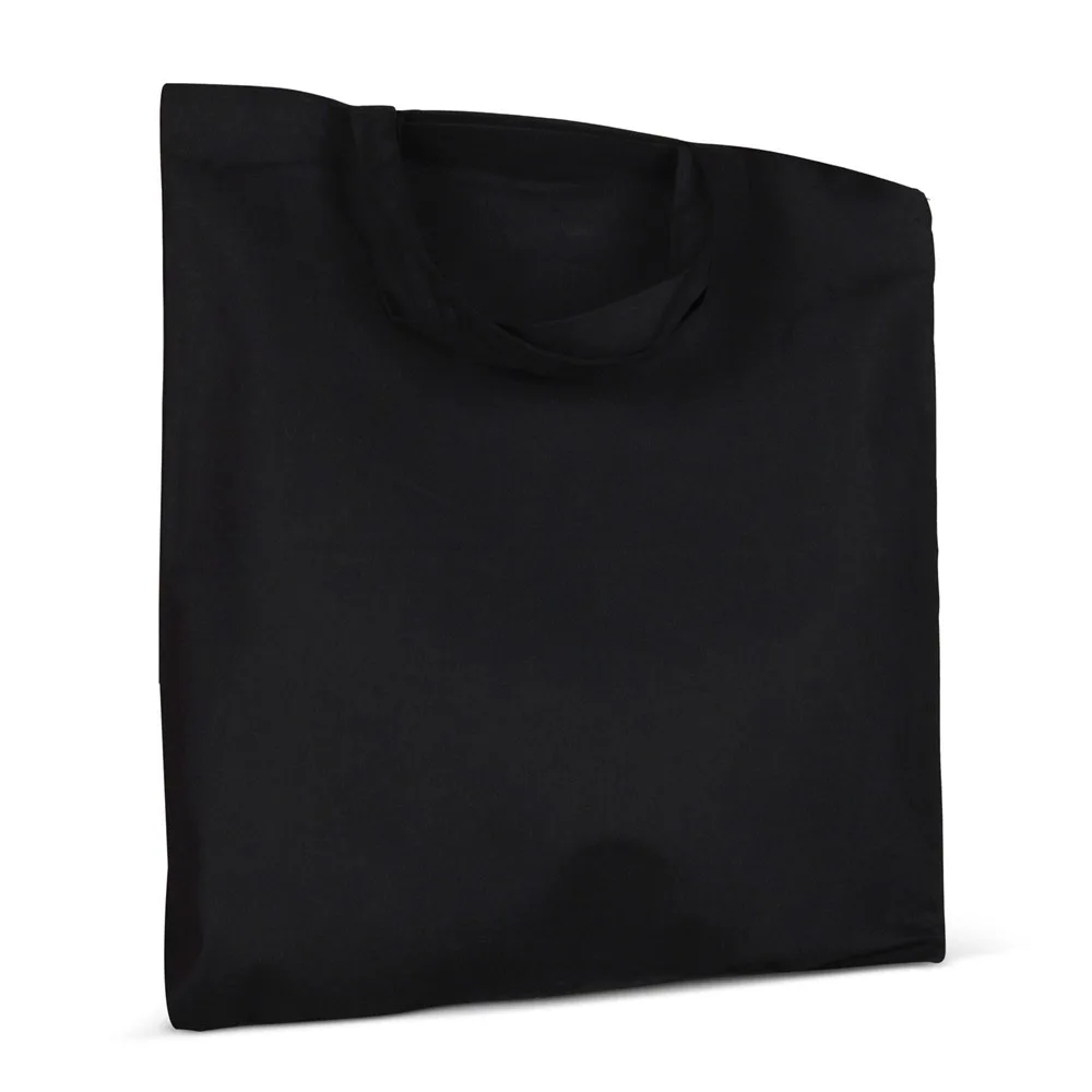 Schoudertas OEKO-TEX® gekleurd kort 140gm² 38x42 cm zwart - Hidalgo-werbeartikel Schoudertas OEKO-TEX® gekleurd kort 140g/m² 38x42 cm, zwart