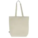Fairtrade katoenen tas ecru lang 270g/m² 42x12x43 cm — productfoto 3