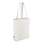 Fairtrade katoenen tas gekleurd lang 270g/m² 42x12x43cm, wit