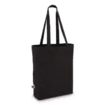 Fairtrade katoenen tas gekleurd lang 270g/m² 42x12x43cm, zwart