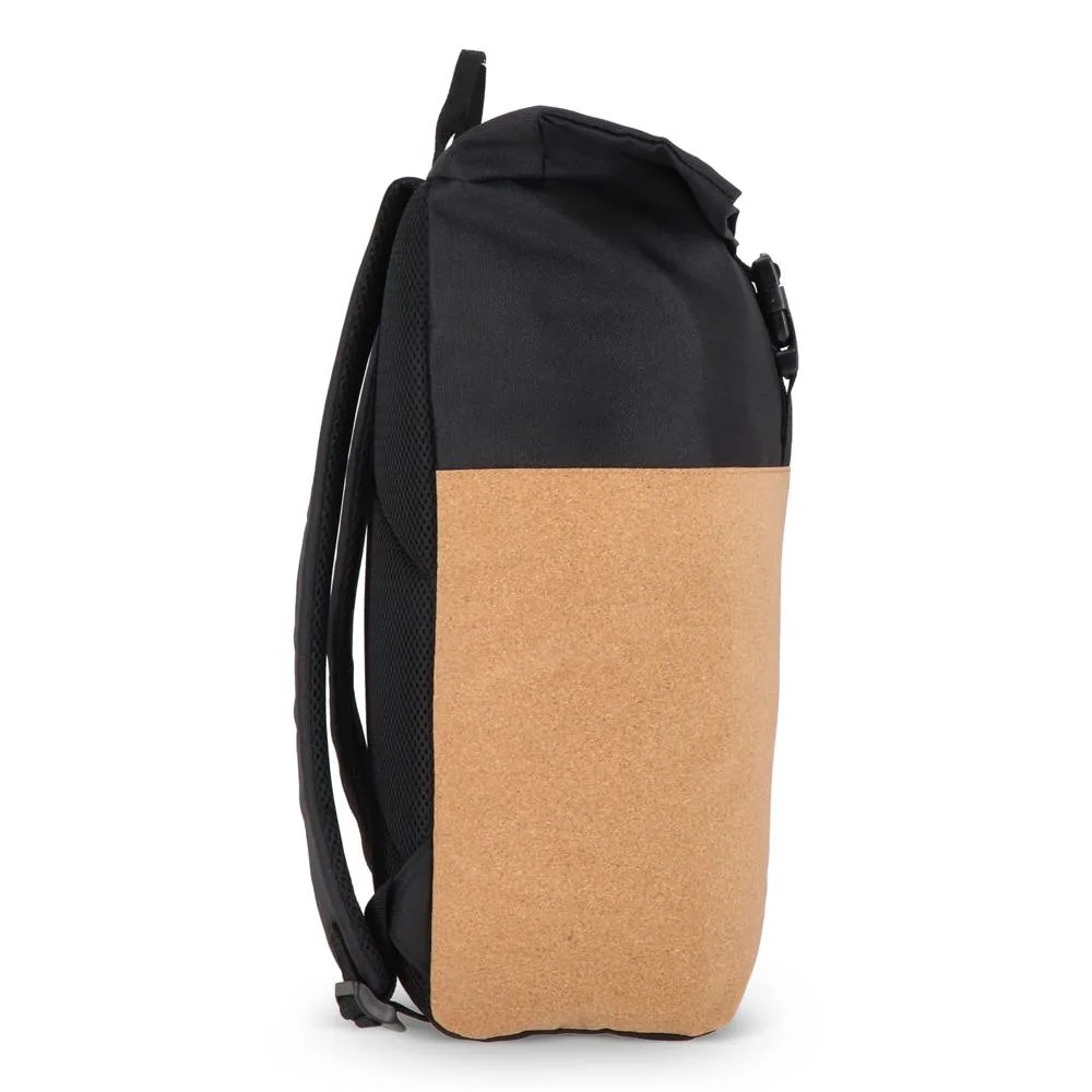 Rolltop rugzak kurk R-PET 18L productfoto 3 - Hidalgo-werbeartikel Rolltop rugzak kurk & R-PET 18L — productfoto 3