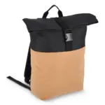Rolltop rugzak kurk & R-PET 18L, zwart