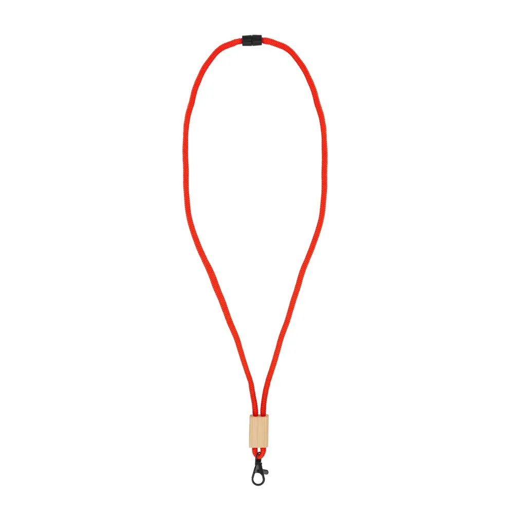 R-PET paracord lanyard rood - Hidalgo-werbeartikel R-PET paracord lanyard, rood