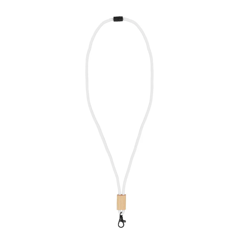 R-PET paracord lanyard wit - Hidalgo-werbeartikel R-PET paracord lanyard, wit