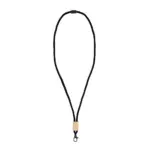 R-PET paracord lanyard zwart - Hidalgo-werbeartikel R-PET paracord lanyard, zwart
