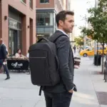 Laptoprucksack Osaka bedrucken 15,6 Zoll PU 15L 30x14x42 cm — Produktfoto 8