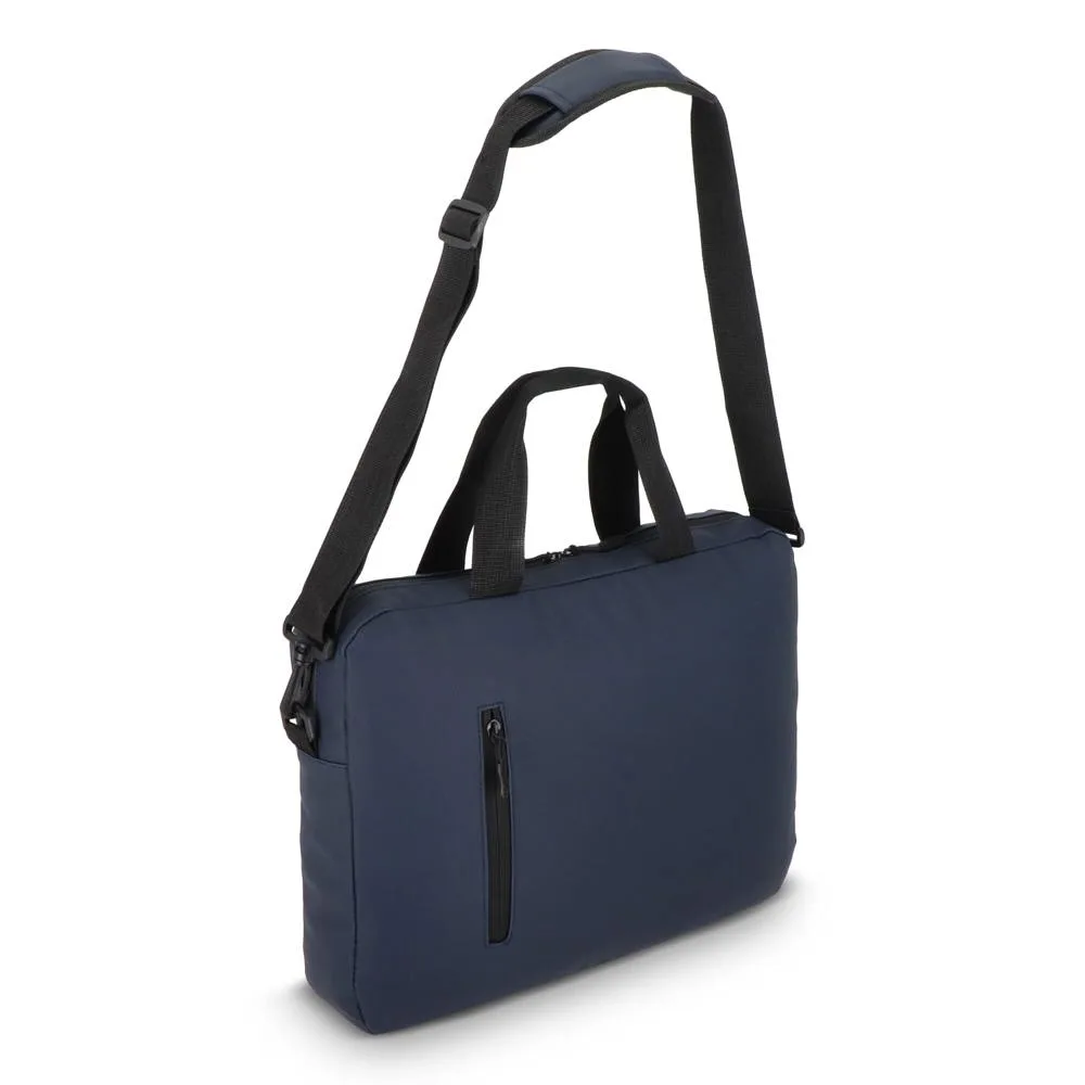 PU SoMa laptop messenger tas 28 x 38 x 5 cm donkerblauw - Hidalgo PU SoMa laptop messenger tas 28 x 38 x 5 cm, donkerblauw