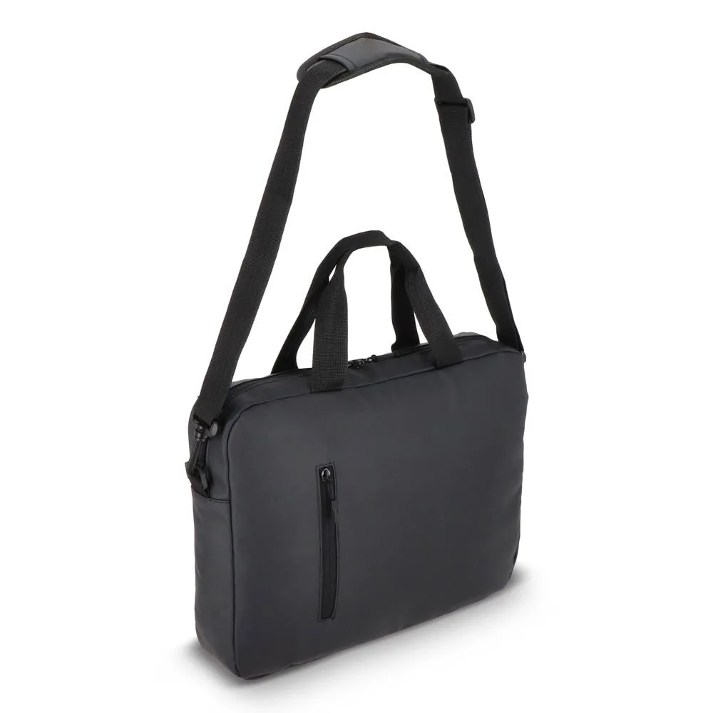 PU SoMa laptop messenger tas 28 x 38 x 5 cm zwart - Hidalgo PU SoMa laptop messenger tas 28 x 38 x 5 cm, zwart