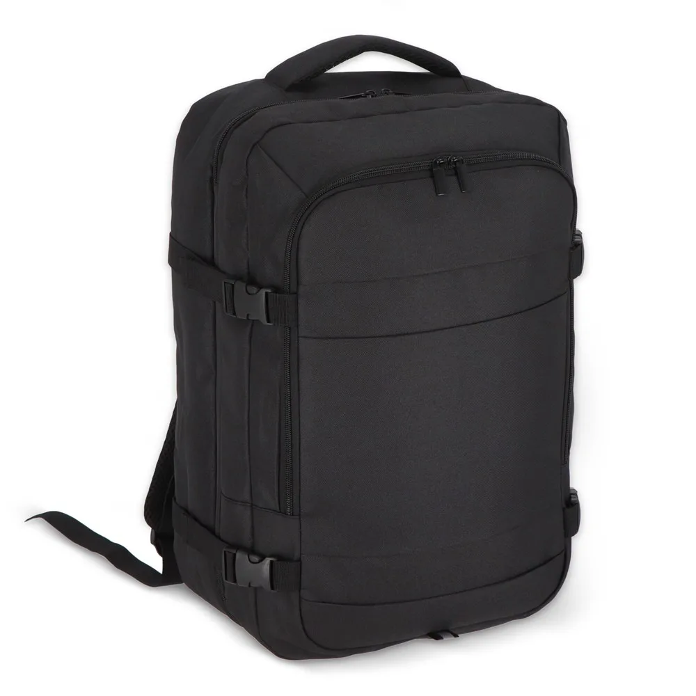 R-PET 600D Cabin proof Laptop rugzak 22L zwart - Hidalgo-werbeartikel R-PET 600D Cabin proof Laptop rugzak 22L, zwart