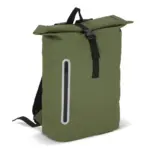 PU-gecoat R-PET 600D rolltop rugzak 20L, olijfgroen