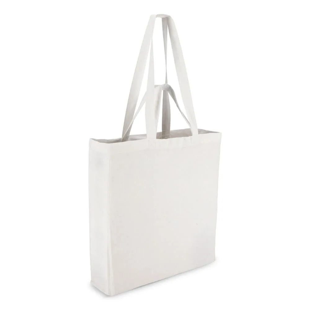 Katoen Tote OEKO-TEX® 38 x 10 x 42cm 140gm² wit - Katoenendraagtassen Katoen Tote OEKO-TEX® 38 x 10 x 42cm 140g/m², wit