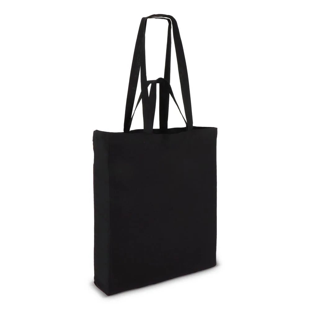 Katoen Tote OEKO-TEX® 38 x 10 x 42cm 140gm² zwart - Katoenendraagtassen Katoen Tote OEKO-TEX® 38 x 10 x 42cm 140g/m², zwart