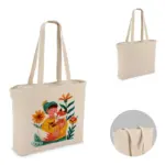 Katoen Tote met rits OEKO-TEX® 47 x 11 x 35cm 320g/m²