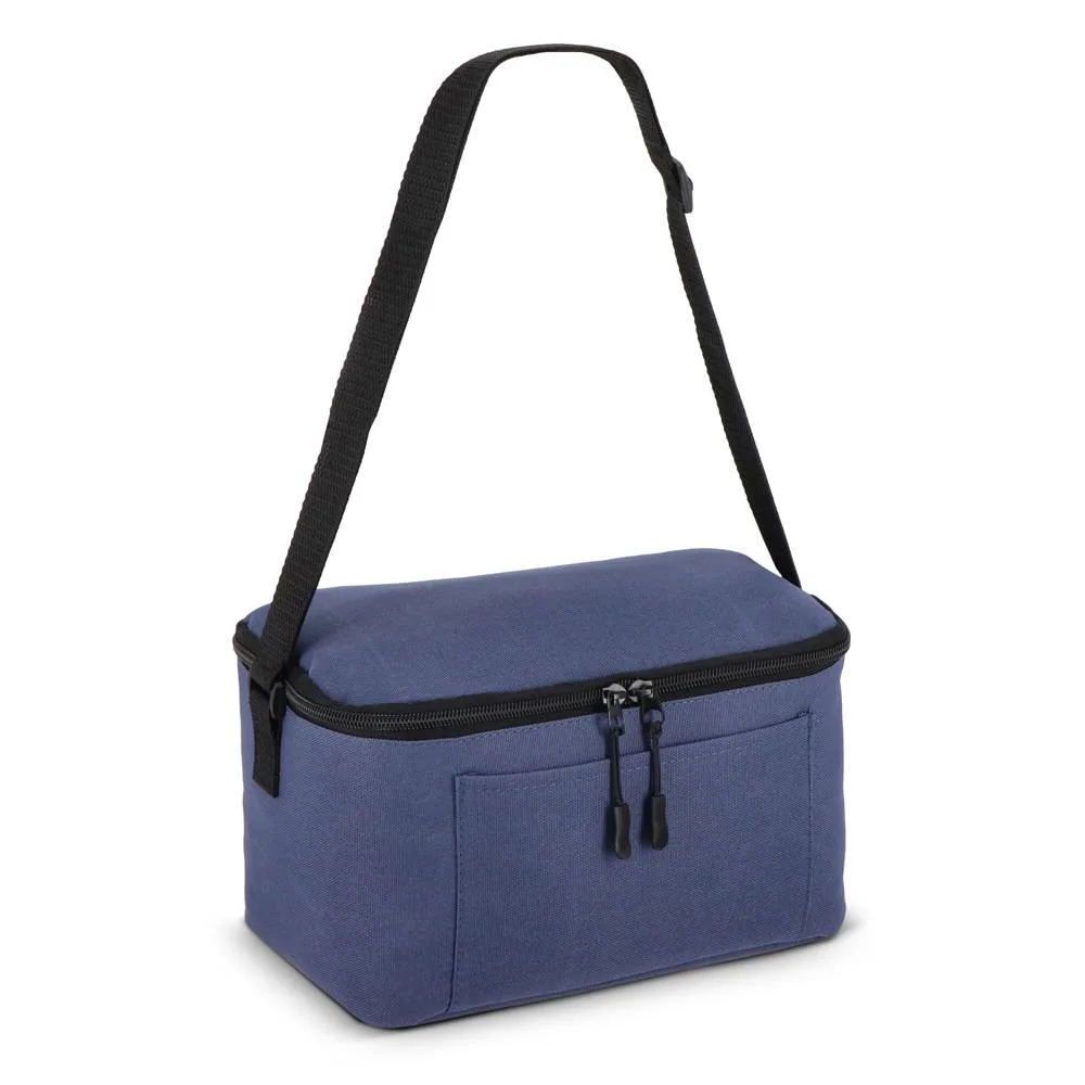 600D gerecycled PET koeltas voor 6 blikjes 25 x 145 x 155 cm 5 L donkerblauw - Hidalgo 600D gerecycled PET koeltas voor 6 blikjes 25 x 14.5 x 15.5 cm 5 L, donkerblauw