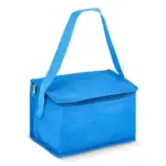 R-PET koeltas voor 6 blikjes, non-woven, 20 x 13 x 12,5 cm, 75 g/m², lichtblauw
