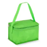 R-PET koeltas voor 6 blikjes, non-woven, 20 x 13 x 12,5 cm, 75 g/m², lichtgroen