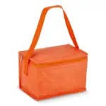 R-PET koeltas voor 6 blikjes, non-woven, 20 x 13 x 12,5 cm, 75 g/m², oranje