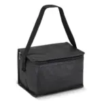 R-PET koeltas voor 6 blikjes, non-woven, 20 x 13 x 12,5 cm, 75 g/m², zwart