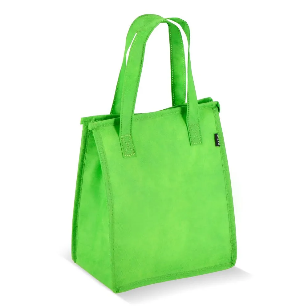 R-PET koeltas non-woven 23 x 15 x 275 cm 75 gm² lichtgroen - Hidalgo-werbeartikel R-PET koeltas, non-woven, 23 x 15 x 27,5 cm, 75 g/m², lichtgroen