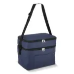 R-PET 600D koeltas met dubbele compartimenten, 30 x 20 x 24 cm, 12L, donkerblauw