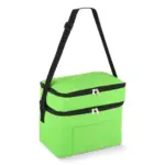 R-PET 600D koeltas met dubbele compartimenten, 30 x 20 x 24 cm, 12L, lichtgroen