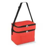 R-PET 600D koeltas met dubbele compartimenten, 30 x 20 x 24 cm, 12L, rood