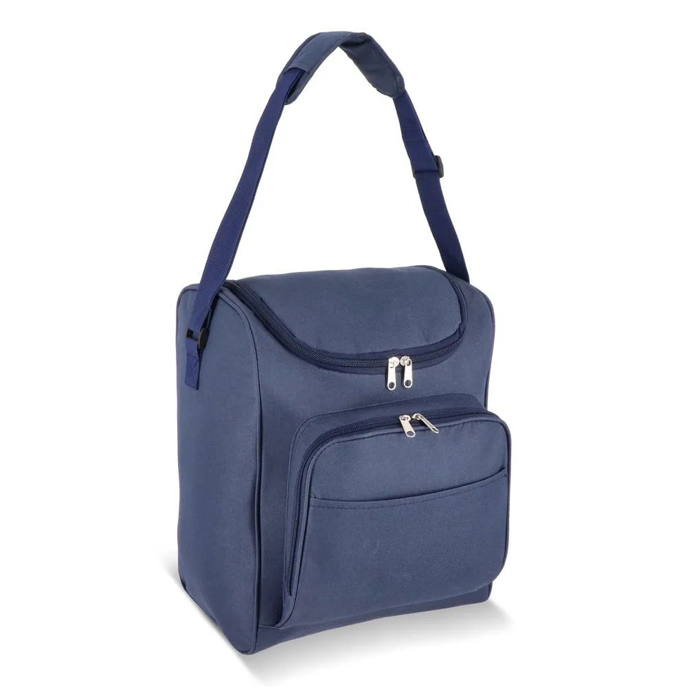 R-PET 600D koeltas 26 x 19 x 34 cm 13L donkerblauw - Hidalgo-werbeartikel R-PET 600D koeltas, 26 x 19 x 34 cm, 13L, donkerblauw