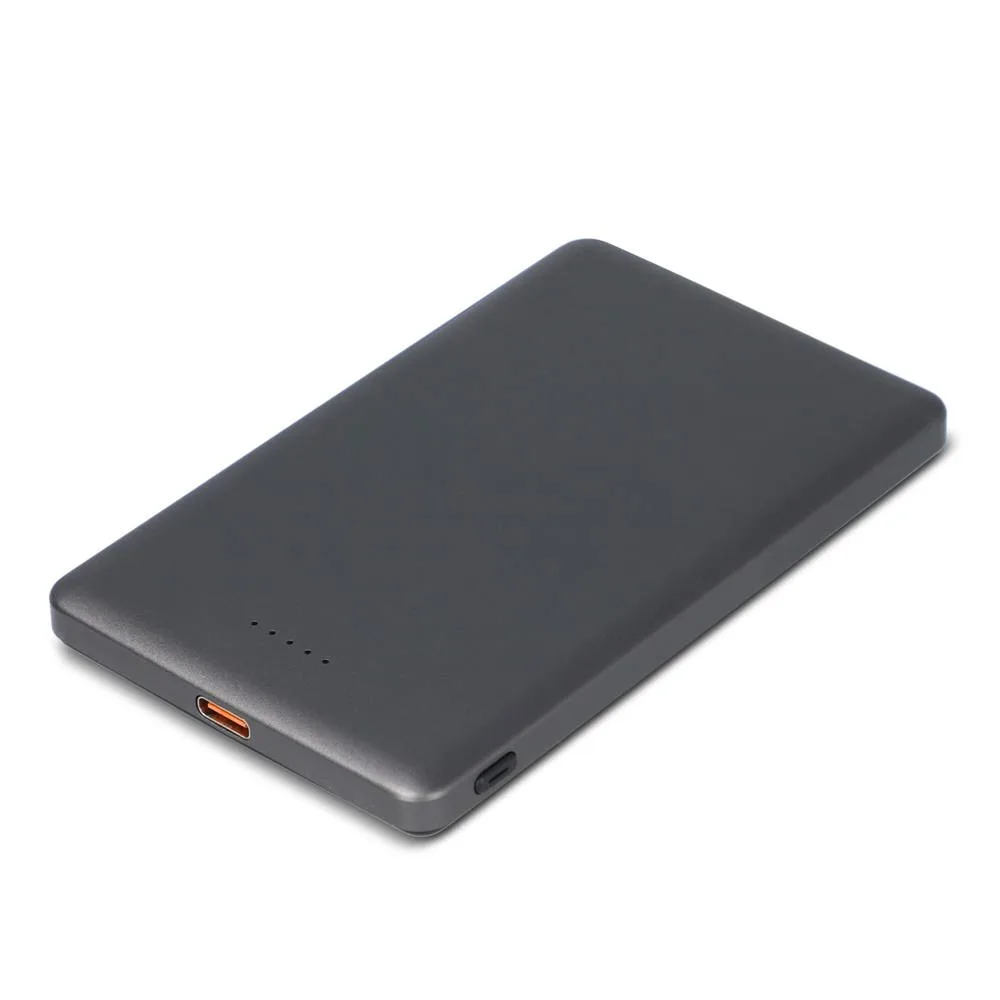 Nexus Draadloze Powerbank Geschikt voor MagSafe R-ABS 5000 mAh zwart donker gun metal - Hidalgo Nexus Draadloze Powerbank Geschikt voor MagSafe R-ABS 5000 mAh, zwart / donker gun metal