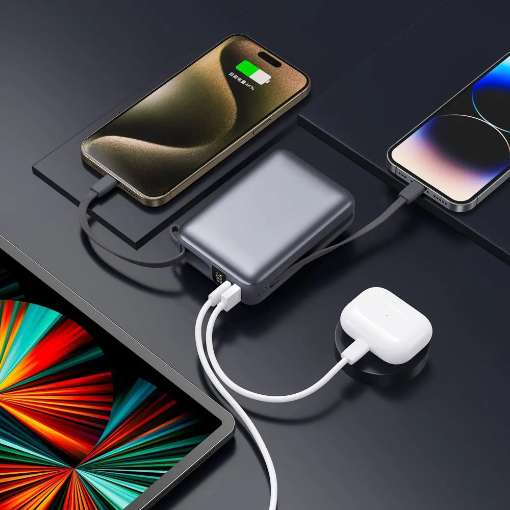 Nova Powerbank 225W Power Delivery met ingebouwde kabels 20000 mAh productfoto 2 - Hidalgo Nova Powerbank 22.5W Power Delivery met ingebouwde kabels 20000 mAh — productfoto 2
