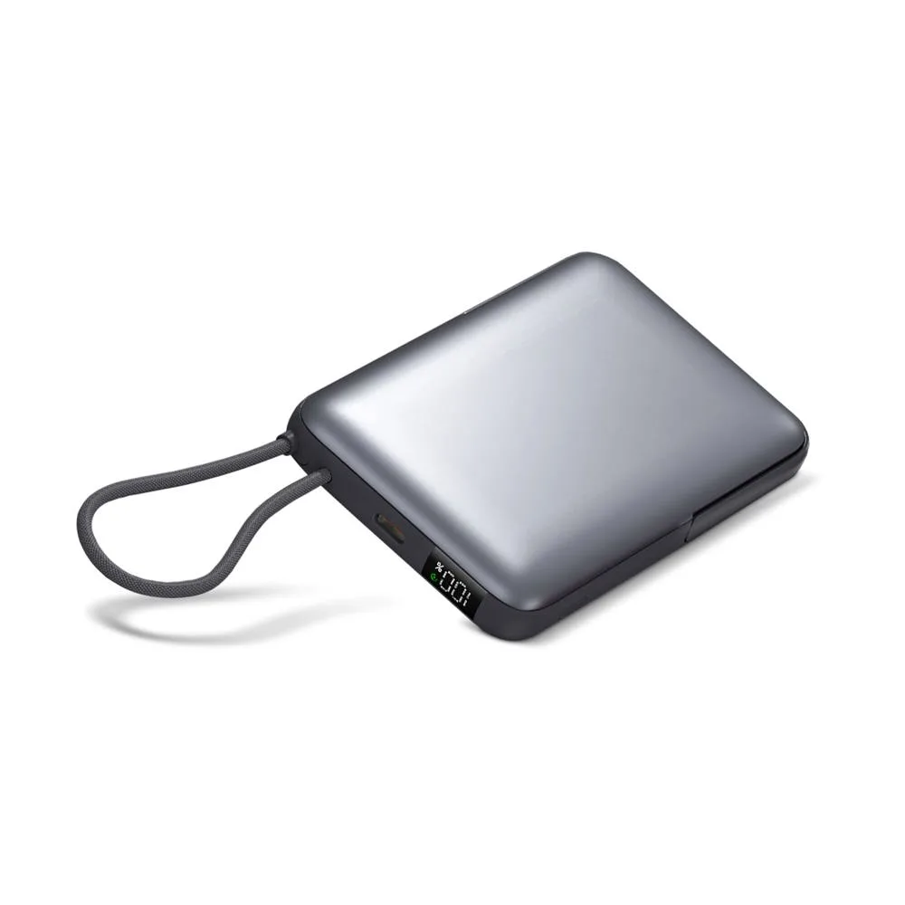 Nova Draadloze Powerbank Geschikt voor MagSafe en Apple Watch 10000 mAh donker grijs - Hidalgo Nova Draadloze Powerbank Geschikt voor MagSafe en Apple Watch 10000 mAh, donker grijs