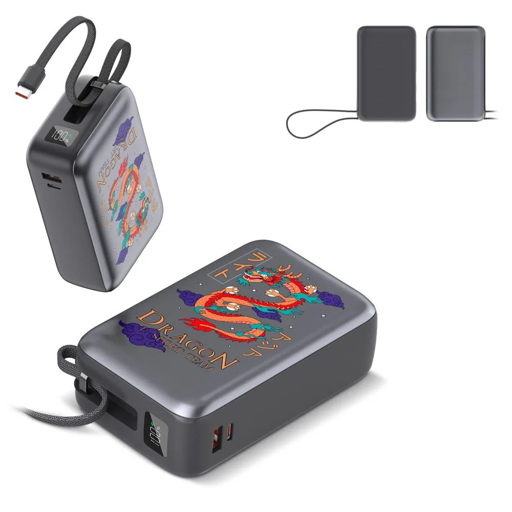 Nova Laptop 65W Powerbank met ingebouwde USB-C kabel 30000 mAh