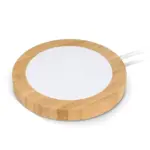 Draadloze oplader bamboe & RABS 15W, wit / natuur