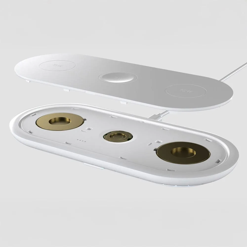3-in-1 Draadloze Oplader 15 W Smartphone Apple Watch AirPod productfoto 2 - Hidalgo 3-in-1 Draadloze Oplader 15 W, Smartphone / Apple Watch / AirPod — productfoto 2