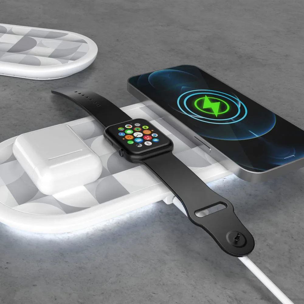 3-in-1 Draadloze Oplader 15 W Smartphone Apple Watch AirPod productfoto 10 - Hidalgo 3-in-1 Draadloze Oplader 15 W, Smartphone / Apple Watch / AirPod — productfoto 10