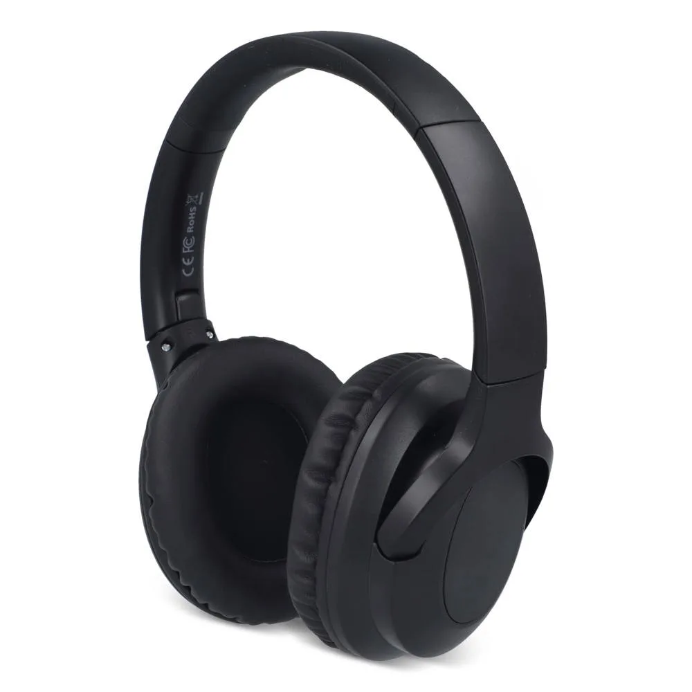 Draadloze Over-ear Koptelefoon met Noise Canceling ANC zwart - Hidalgo-werbeartikel Draadloze Over-ear Koptelefoon met Noise Canceling (ANC), zwart