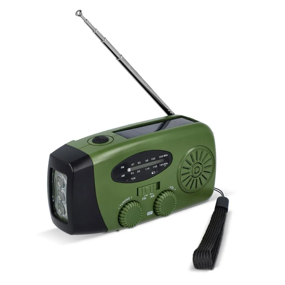 SafeSound Noodradio met Zonne-energie en Opwindbaar donker groen - Hidalgo-werbeartikel SafeSound Noodradio met Zonne-energie en Opwindbaar, donker groen
