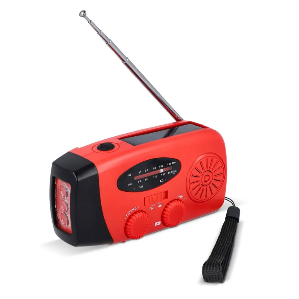 SafeSound Noodradio met Zonne-energie en Opwindbaar rood - Hidalgo-werbeartikel SafeSound Noodradio met Zonne-energie en Opwindbaar, rood