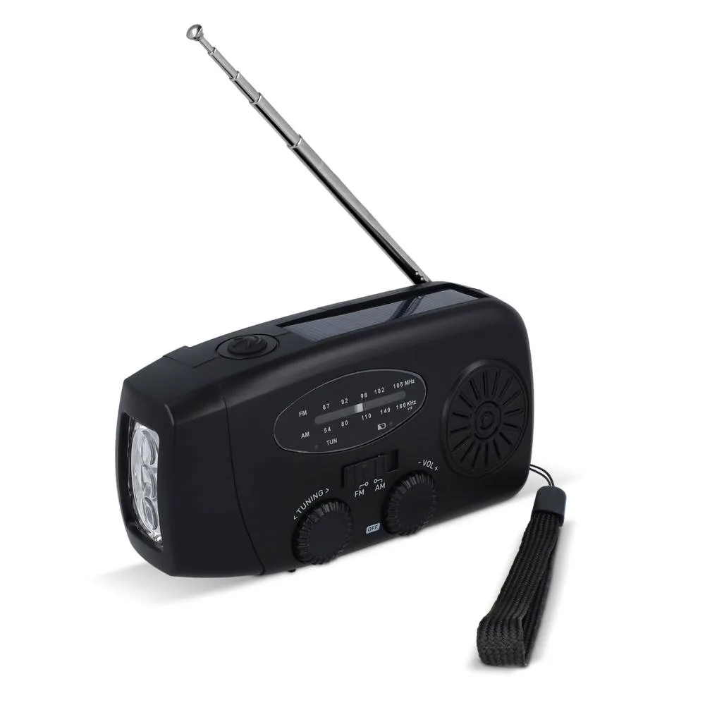 SafeSound Noodradio met Zonne-energie en Opwindbaar zwart - Hidalgo-werbeartikel SafeSound Noodradio met Zonne-energie en Opwindbaar, zwart
