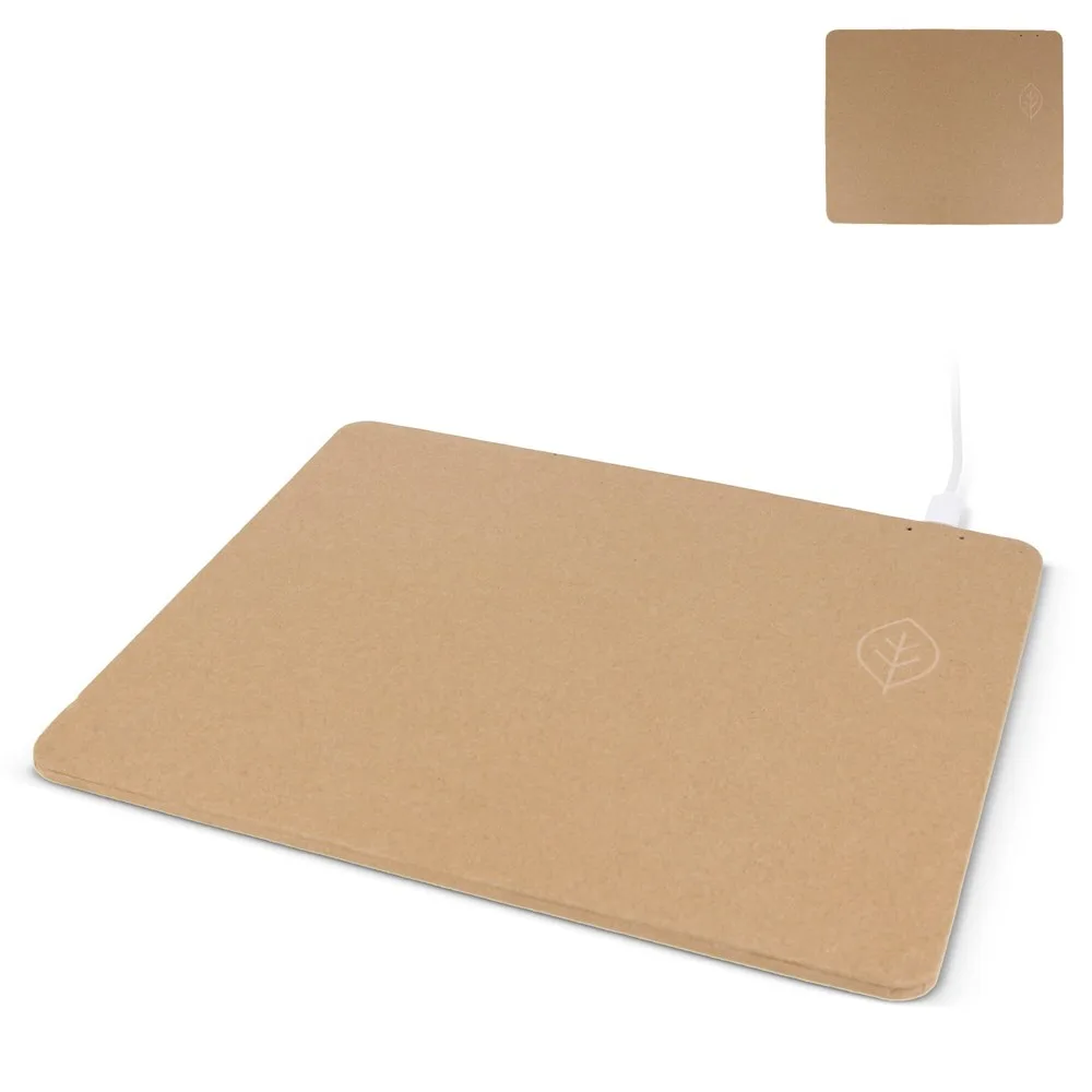 Muismat met draadloze oplader van gerecycled papier