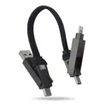 Multifunctionele 4-in-1 Kabel Sleutelhanger formaat 60 W, zwart
