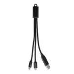 2-in-1 Oplaadkabel USB-A/C naar USB-C & Lightning Aluminium, zwart