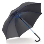 Stokparaplu 23” auto open, zwart / blauw