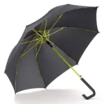 Stokparaplu 23” auto open, zwart / lichtgroen