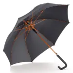 Stokparaplu 23” auto open, zwart / oranje