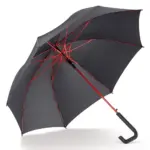 Stokparaplu 23” auto open, zwart / rood